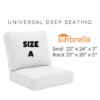 Universal Deep Seating Replacement Cushions in Sunbrell