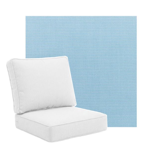 Sunbrella Canvas Air Blue Outdoor Fabric Universal Deep Seating Replacement Cushions - One Size - SIZE A