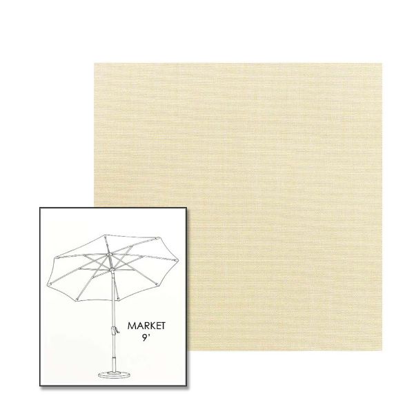 Sunbrella Canvas Vellum 9 ft Sunbrella® Market Umbrella | Auto Tilt Crank Patio Umbrella Custom Fabric