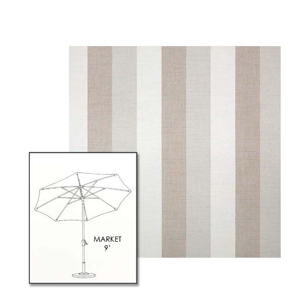Sunbrella Direction Linen  9 ft Sunbrella® Market Umbrella | Auto Tilt Crank Patio Umbrella Custom Fabric