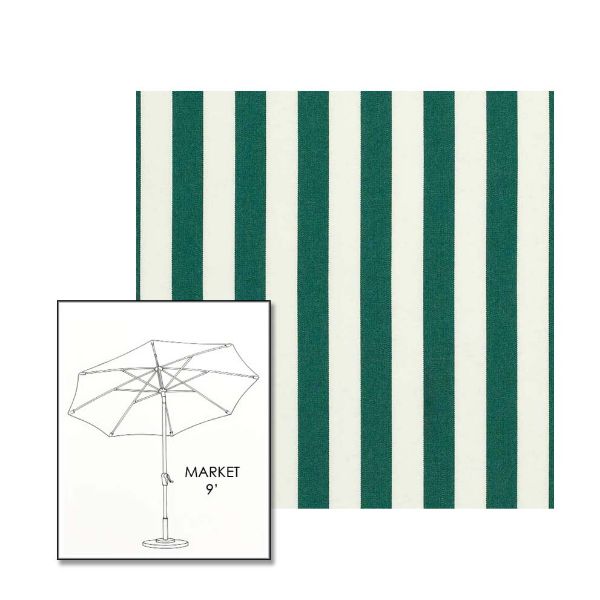Sunbrella Mason Forrest Green 9 ft Sunbrella® Market Umbrella | Auto Tilt Crank Patio Umbrella Custom Fabric