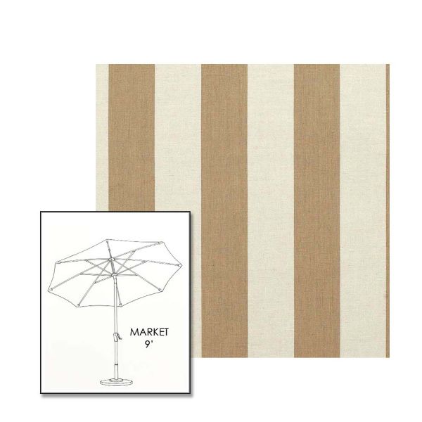 Sunbrella Maxim Heather Beige 9 ft Sunbrella® Market Umbrella | Auto Tilt Crank Patio Umbrella Custom Fabric