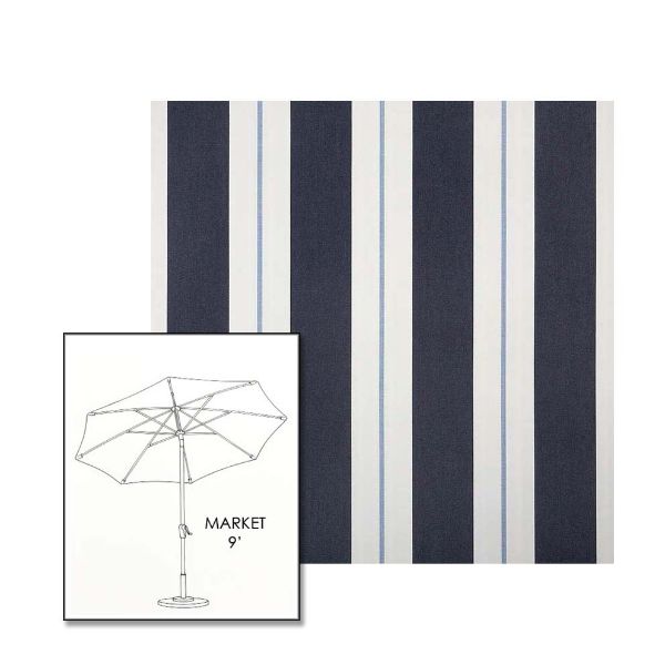 Sunbrella Relate Harbor 9 ft Sunbrella® Market Umbrella | Auto Tilt Crank Patio Umbrella Custom Fabric