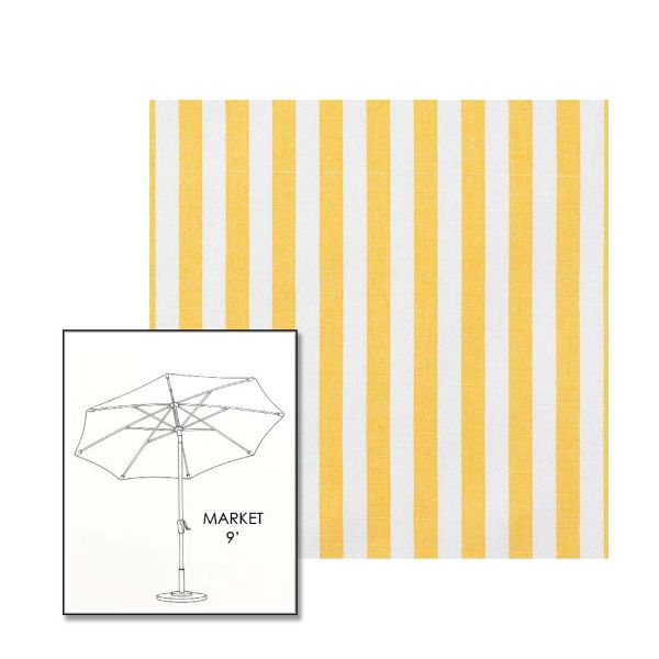 Sunbrella Sail Away Sunflower 9 ft Sunbrella® Market Umbrella | Auto Tilt Crank Patio Umbrella Custom Fabric