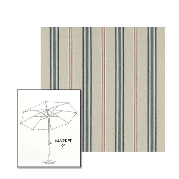 Sunbrella Saltillo Sagebrush  9 ft Sunbrella® Market Umbrella | Auto Tilt Crank Patio Umbrella Custom Fabric