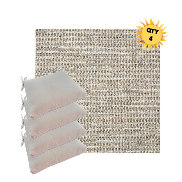 Sunbrella Mainstreet Dove Outdoor Dining Chair Cushions in Sunbrella Luxury Outdoor Fabrics - Order in Sets of 4