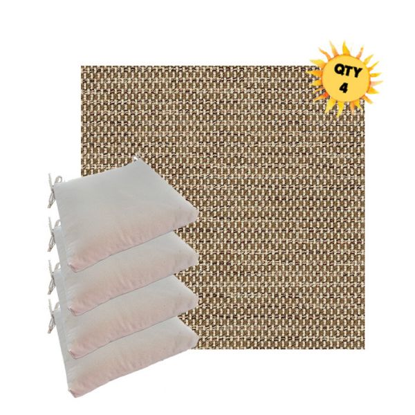 Sunbrella Mainstreet latte Outdoor Dining Chair Cushions in Sunbrella Luxury Outdoor Fabrics - Order in Sets of 4