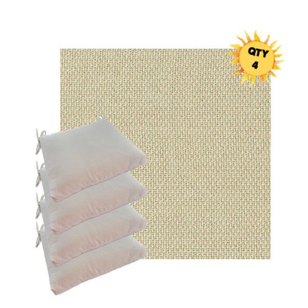 Sunbrella Mainstreet Putty Outdoor Dining Chair Cushions in Sunbrella Luxury Outdoor Fabrics - Order in Sets of 4