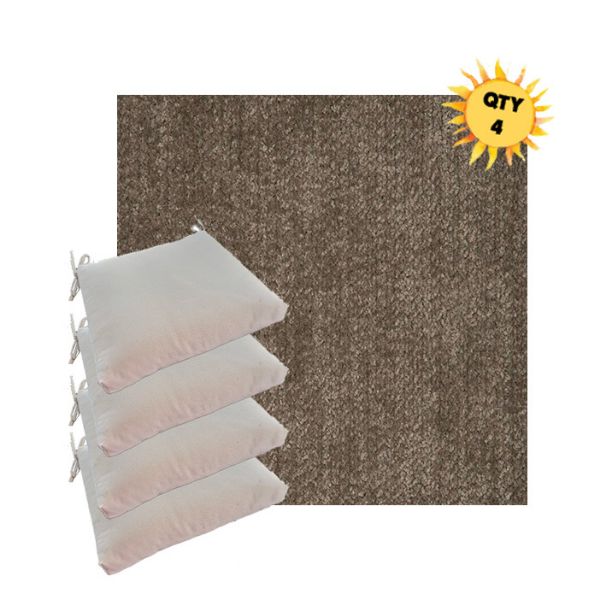 Sunbrella Margo Mink Outdoor Dining Chair Cushions in Sunbrella Luxury Outdoor Fabrics - Order in Sets of 4