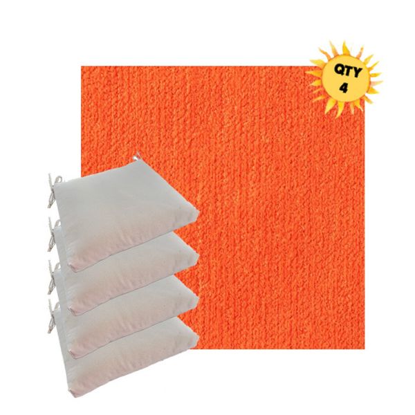 Sunbrella Margo Papaya Outdoor Dining Chair Cushions in Sunbrella Luxury Outdoor Fabrics - Order in Sets of 4