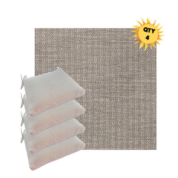 Sunbrella Momento Dove Outdoor Dining Chair Cushions in Sunbrella Luxury Outdoor Fabrics - Order in Sets of 4