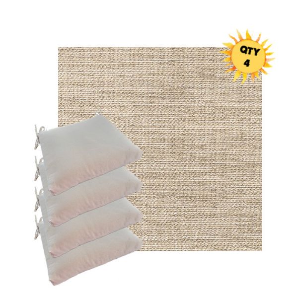 Sunbrella Momento Parchment Outdoor Dining Chair Cushions in Sunbrella Luxury Outdoor Fabrics - Order in Sets of 4