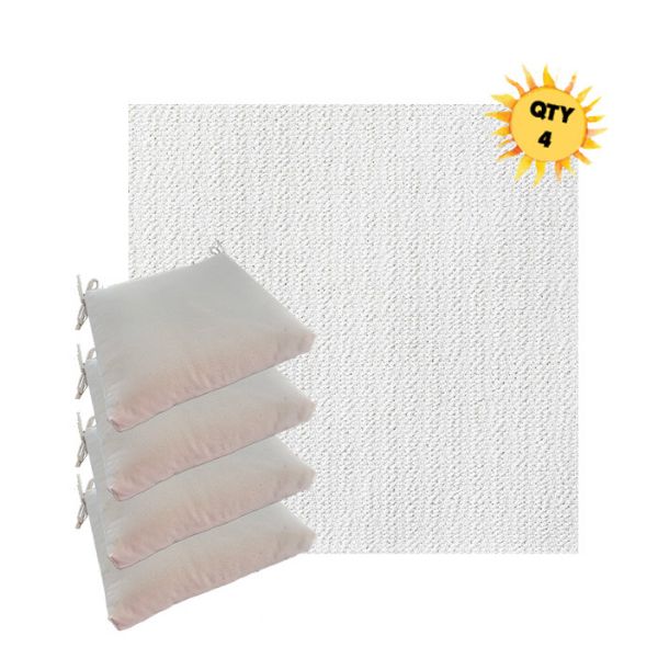 Sunbrella Momento Snow Outdoor Dining Chair Cushions in Sunbrella Luxury Outdoor Fabrics - Order in Sets of 4