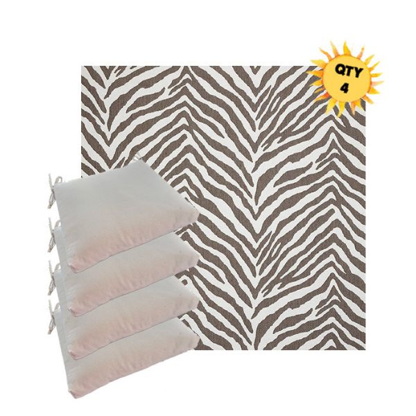 Sunbrella Namibia Grey Outdoor Dining Chair Cushions in Sunbrella Luxury Outdoor Fabrics - Order in Sets of 4