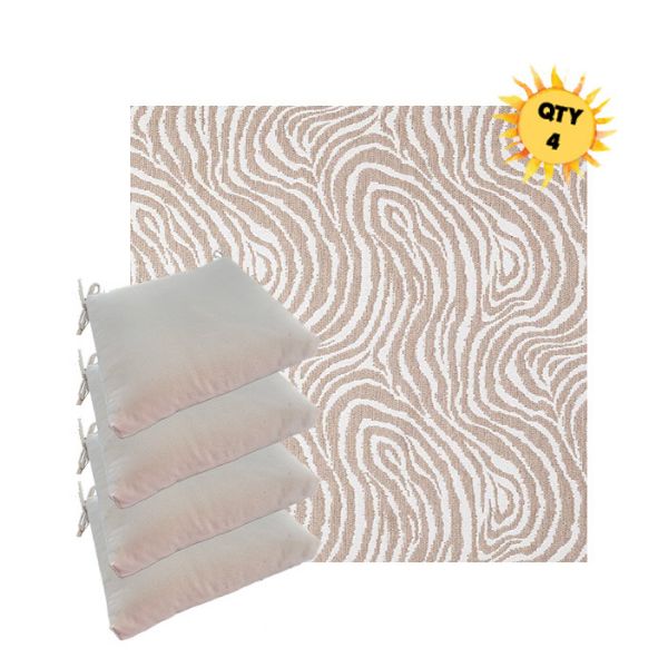 Sunbrella Rapids Camel Outdoor Dining Chair Cushions in Sunbrella Luxury Outdoor Fabrics - Order in Sets of 4