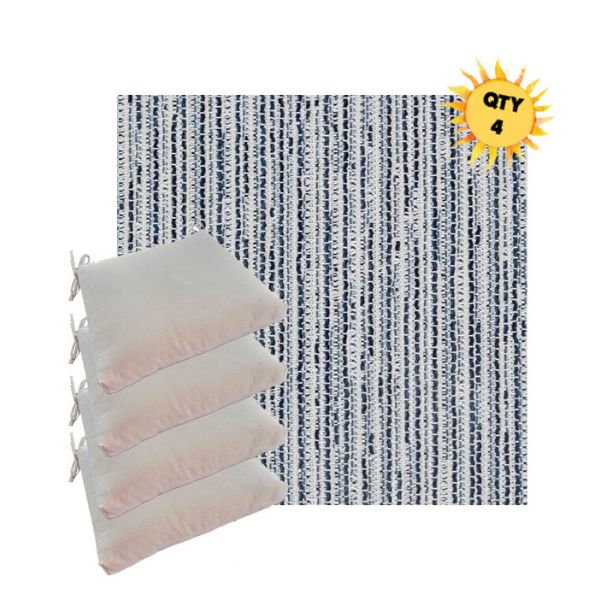 Sunbrella Tectonic Coastal Outdoor Dining Chair Cushions in Sunbrella Luxury Outdoor Fabrics - Order in Sets of 4