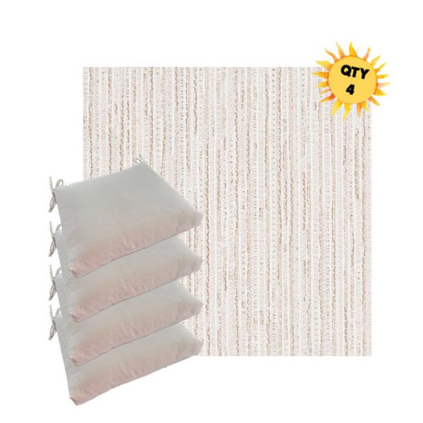 Sunbrella Tectonic Parchment Outdoor Dining Chair Cushions in Sunbrella Luxury Outdoor Fabrics - Order in Sets of 4