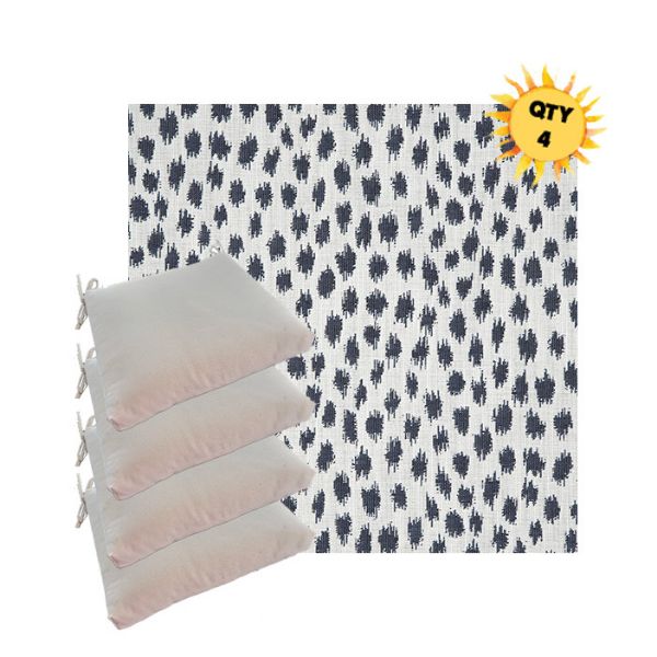 Sunbrella Agra Indigo Outdoor Dining Chair Cushions in Sunbrella Luxury Outdoor Fabrics - Order in Sets of 4