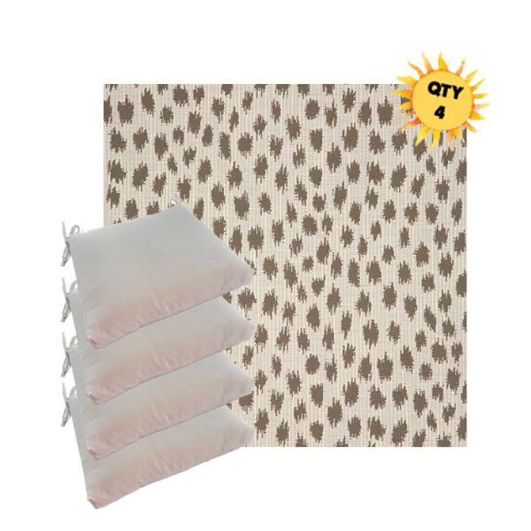 Sunbrella Agra Pebble Outdoor Dining Chair Cushions in Sunbrella Luxury Outdoor Fabrics - Order in Sets of 4