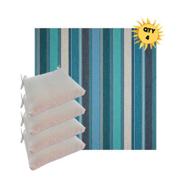 Sunbrella Ascend Oasis Outdoor Dining Chair Cushions in Sunbrella Luxury Outdoor Fabrics - Order in Sets of 4