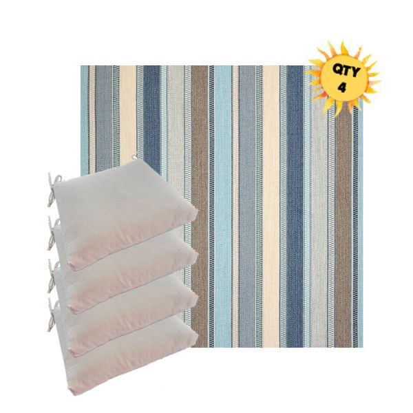 Sunbrella Ascend Spa Outdoor Dining Chair Cushions in Sunbrella Luxury Outdoor Fabrics - Order in Sets of 4