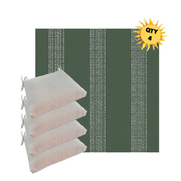 Sunbrella Caper Moss Outdoor Dining Chair Cushions in Sunbrella Luxury Outdoor Fabrics - Order in Sets of 4