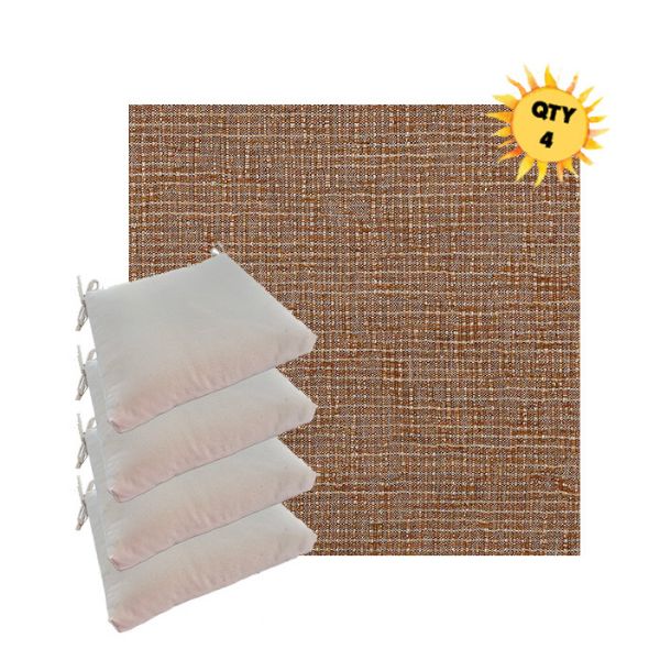 Sunbrella Cassava Copper Outdoor Dining Chair Cushions in Sunbrella Luxury Outdoor Fabrics - Order in Sets of 4