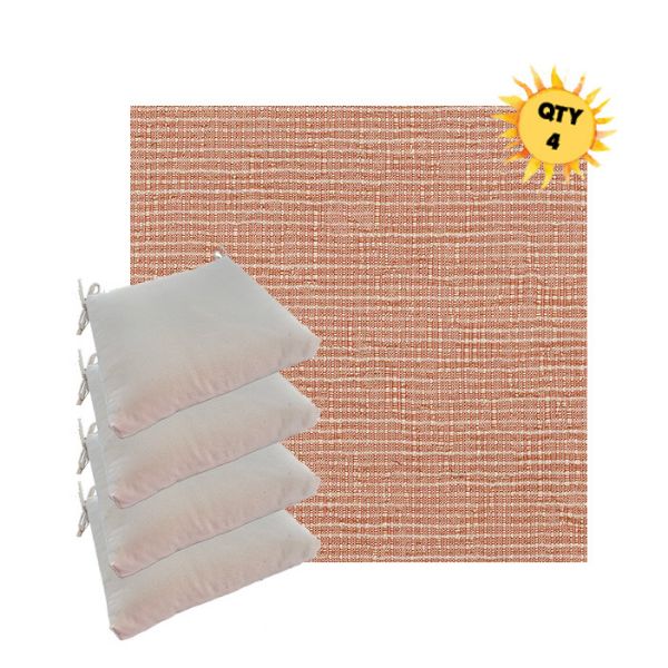 Sunbrella Cassava Coral Outdoor Dining Chair Cushions in Sunbrella Luxury Outdoor Fabrics - Order in Sets of 4