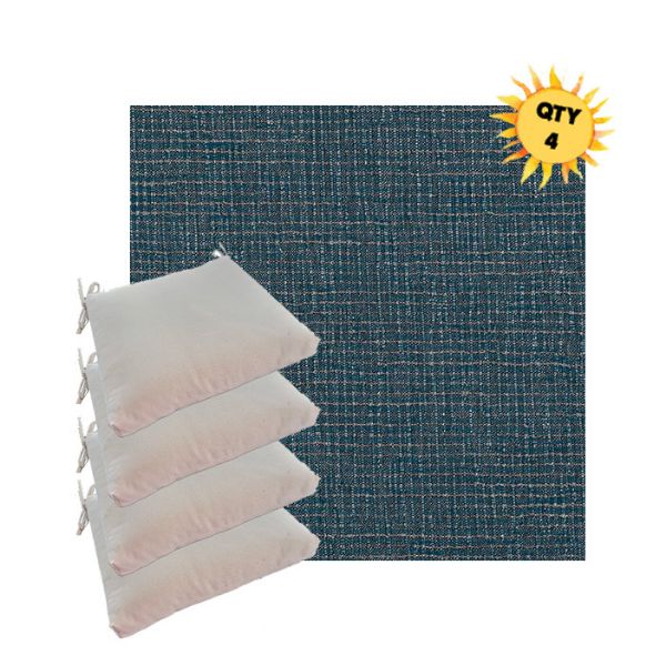 Sunbrella Cassava Lagoon Outdoor Dining Chair Cushions in Sunbrella Luxury Outdoor Fabrics - Order in Sets of 4