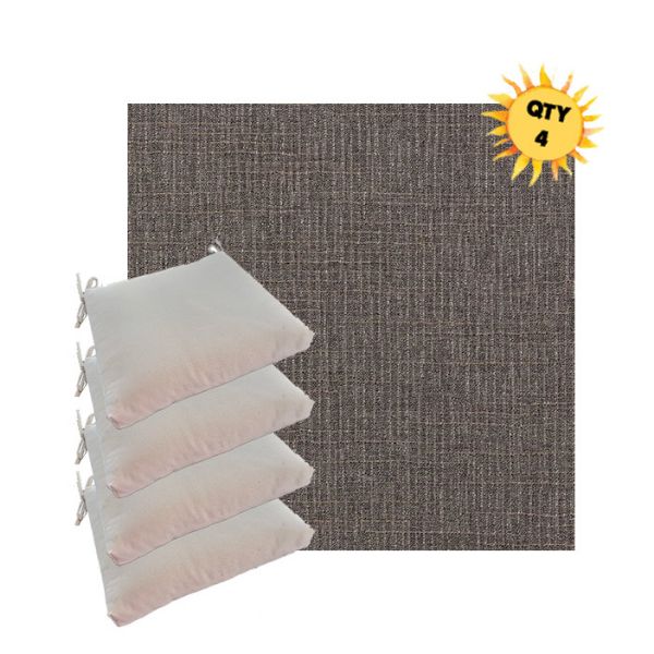 Sunbrella Cassava Mushroom Outdoor Dining Chair Cushions in Sunbrella Luxury Outdoor Fabrics - Order in Sets of 4