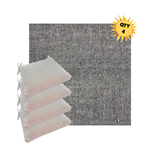 Sunbrella Chartres Granite Outdoor Dining Chair Cushions in Sunbrella Luxury Outdoor Fabrics - Order in Sets of 4