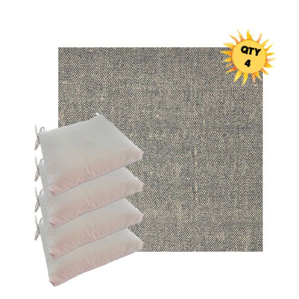 Sunbrella Chartres Graphite Outdoor Dining Chair Cushions in Sunbrella Luxury Outdoor Fabrics - Order in Sets of 4