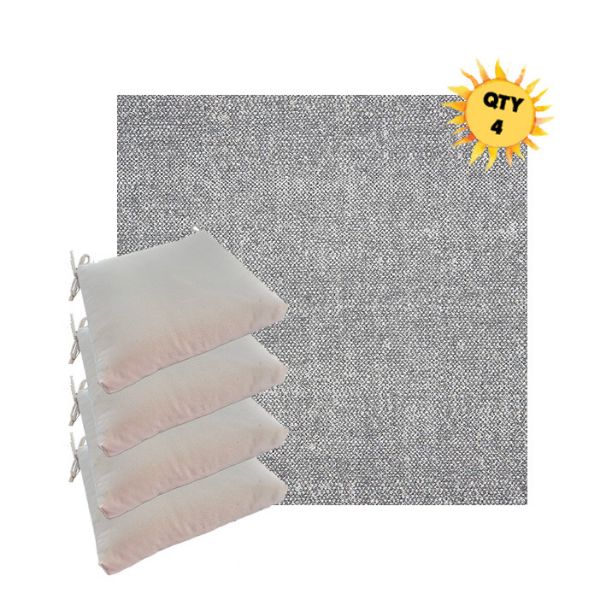 Sunbrella Chartres Gull Outdoor Dining Chair Cushions in Sunbrella Luxury Outdoor Fabrics - Order in Sets of 4