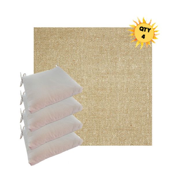 Sunbrella Chartres Hemp Outdoor Dining Chair Cushions in Sunbrella Luxury Outdoor Fabrics - Order in Sets of 4