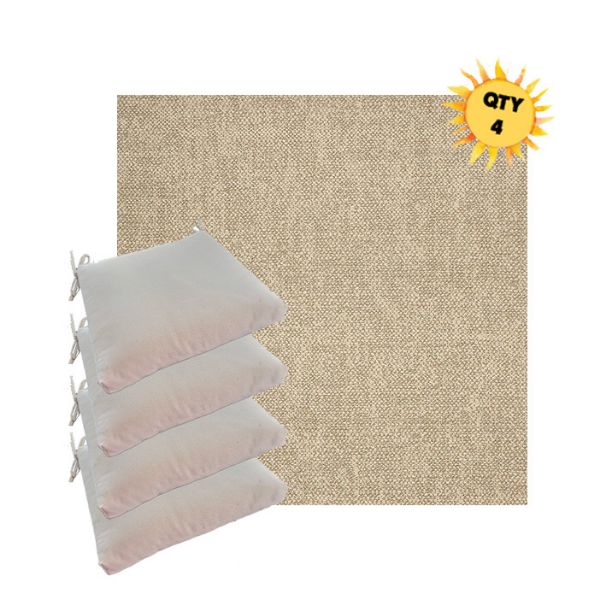 Sunbrella Chartres Malt Outdoor Dining Chair Cushions in Sunbrella Luxury Outdoor Fabrics - Order in Sets of 4