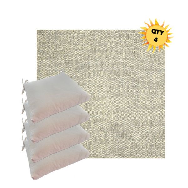 Sunbrella Chartres Pebble Outdoor Dining Chair Cushions in Sunbrella Luxury Outdoor Fabrics - Order in Sets of 4