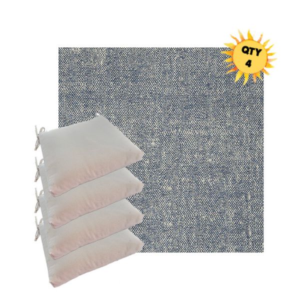 Sunbrella Chartres Storm Outdoor Dining Chair Cushions in Sunbrella Luxury Outdoor Fabrics - Order in Sets of 4