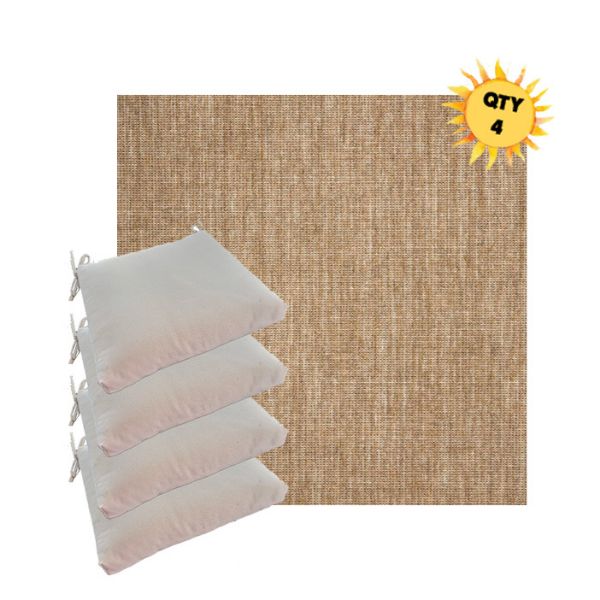 Sunbrella Crush Camel Outdoor Dining Chair Cushions in Sunbrella Luxury Outdoor Fabrics - Order in Sets of 4