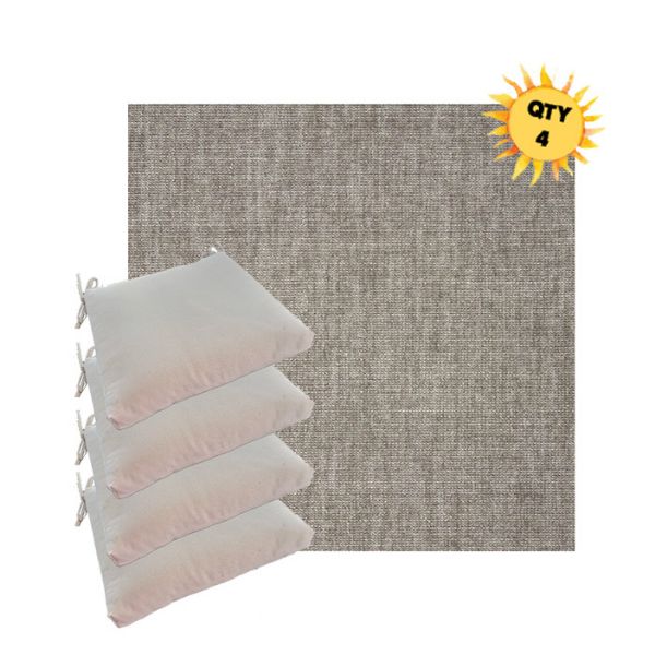 Sunbrella Crush Ash Outdoor Dining Chair Cushions in Sunbrella Luxury Outdoor Fabrics - Order in Sets of 4