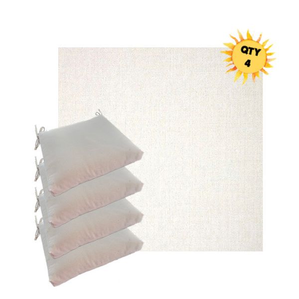 Sunbrella Crush Snow Outdoor Dining Chair Cushions in Sunbrella Luxury Outdoor Fabrics - Order in Sets of 4