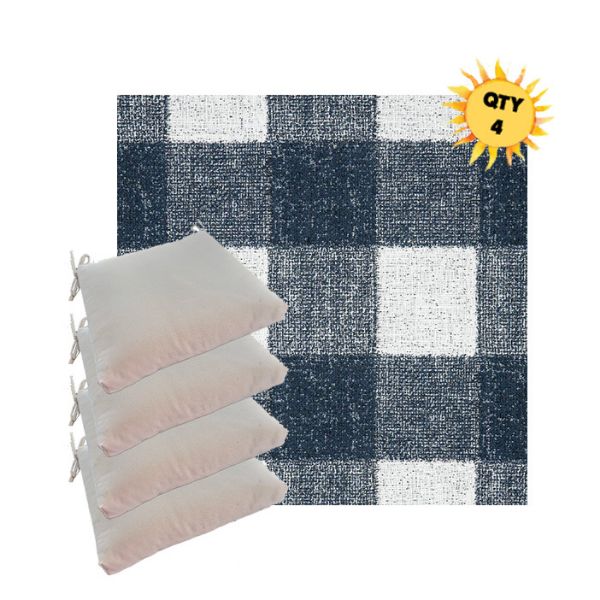 Sunbrella Preso Indigo Outdoor Dining Chair Cushions in Sunbrella Luxury Outdoor Fabrics - Order in Sets of 4