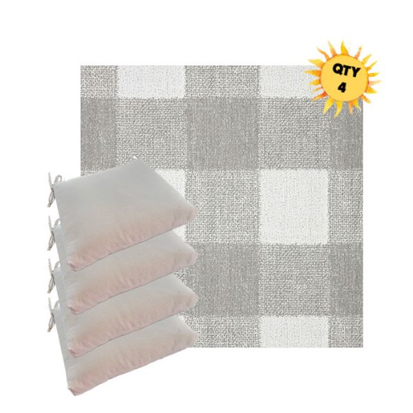 Sunbrella Preso Pebble Outdoor Dining Chair Cushions in Sunbrella Luxury Outdoor Fabrics - Order in Sets of 4