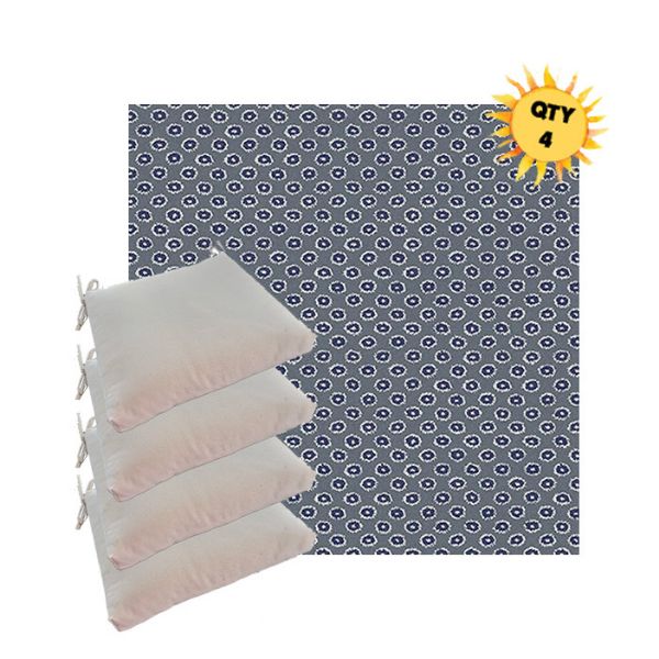 Sunbrella Rise Indigo Outdoor Dining Chair Cushions in Sunbrella Luxury Outdoor Fabrics - Order in Sets of 4