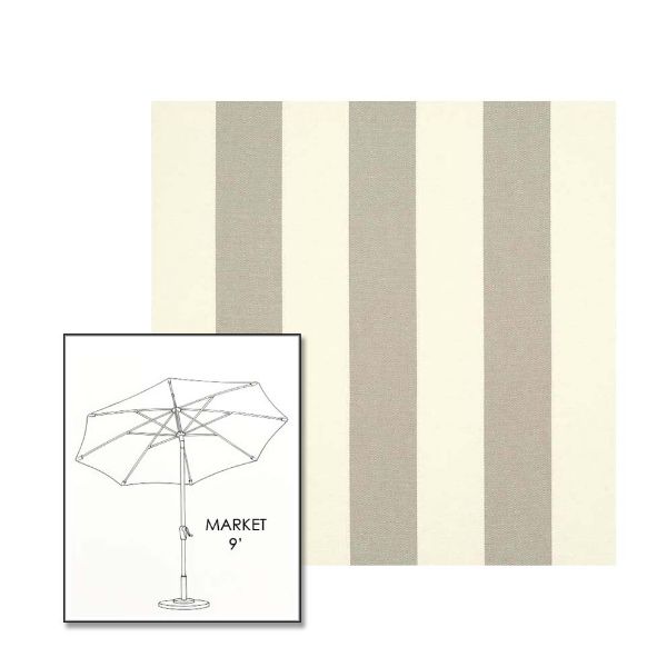 Sunbrella Solana Seagull 9 ft Sunbrella® Market Umbrella | Auto Tilt Crank Patio Umbrella Custom Fabric