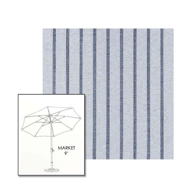Sunbrella Unwind Sky 9 ft Sunbrella® Market Umbrella | Auto Tilt Crank Patio Umbrella Custom Fabric