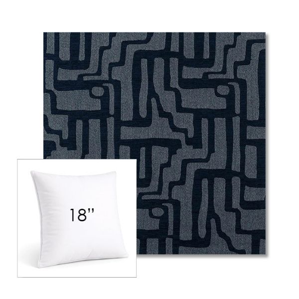 Picture of Escher Indigo | 18" Square Sunbrella® Outdoor Pillow