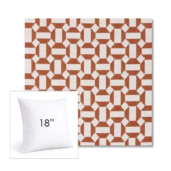 Picture of Hoopla Tobiko | 18" Square Sunbrella® Outdoor Pillow