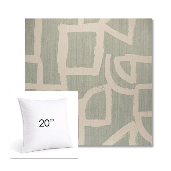 Picture of Brushstroke Duckegg | 20" Square Sunbrella® Outdoor Pillow