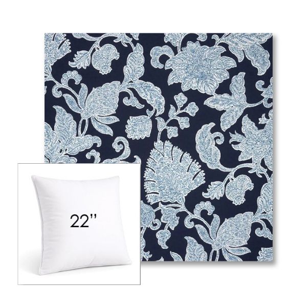 Picture of Floral Song Navy | 22" Square Sunbrella® Outdoor Pillow