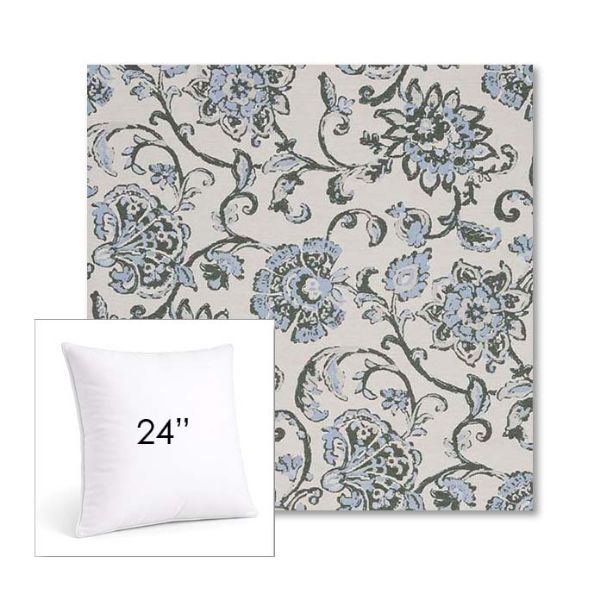 Picture of Martha Floral Periwinkle | 24" Square Sunbrella® Outdoor Pillow